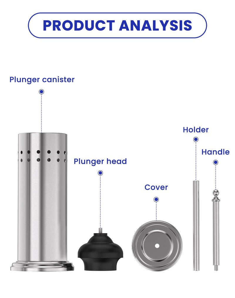 DOWRY Anti-Hand Off Toilet Plunger with Holder for Bathroom,Powerful Efficient Force Suction Cup,Heavy Duty, Deep Cleaning, Nickel - Image 5