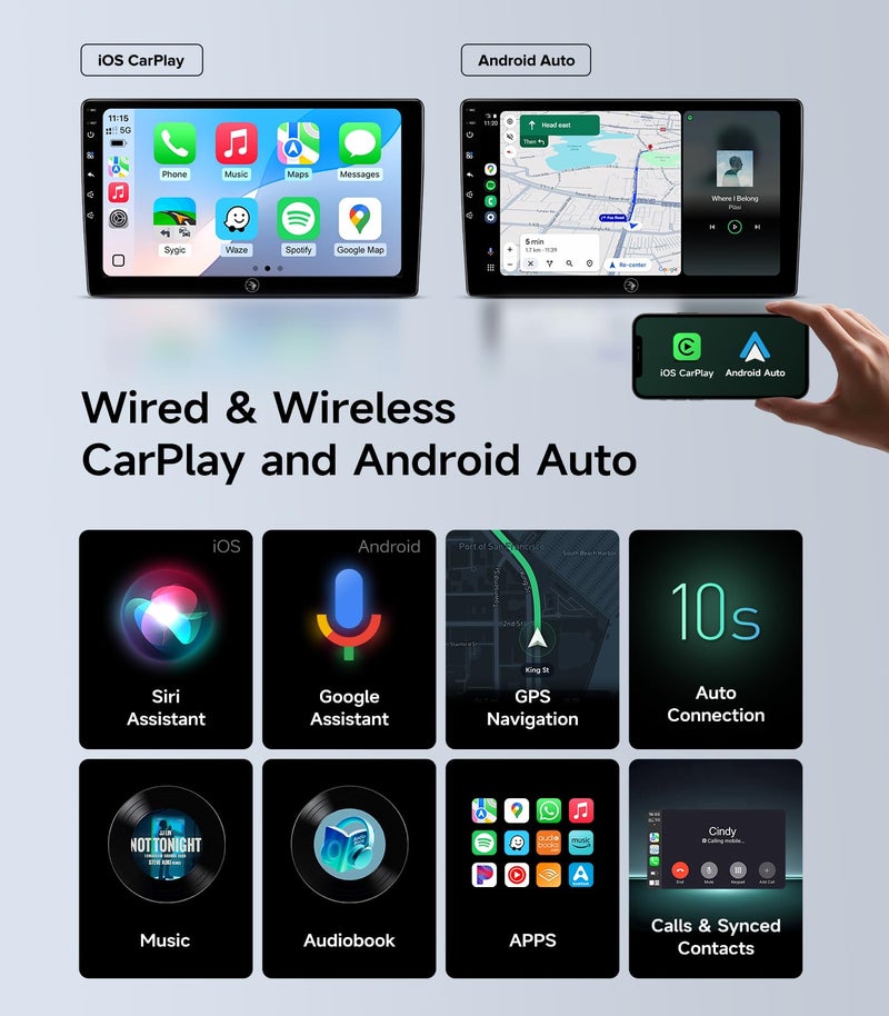 AINAVIGO Car Radio Stereo for Ford F150 2009 2010 20112012 2013 2014, 9Inch Android with Wireless CarPlay/Android Auto, 5G WiFi GPS Navigation Bluetooth, Touchscreen Backup Camera - Image 3