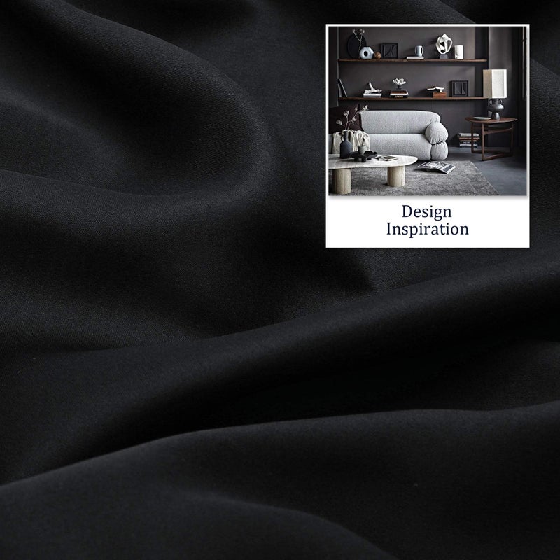 DUALIFE Black Out Curtains 9 ft (60 Inches by 108 Inch Length Black 2 Panels Burg) Extra Long Grommet Blackout Heat Blocking Blinds Shades Bedroom Curtains for Hall/Dining Room - Image 3