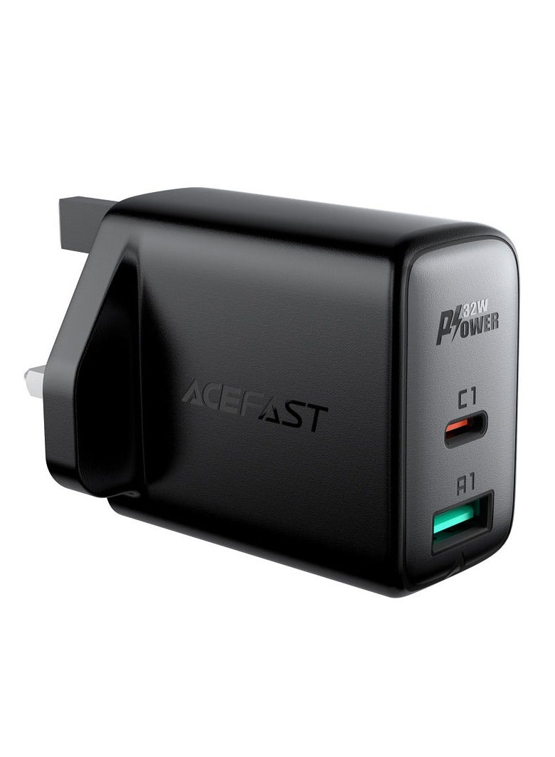 أسيفاست شاحن حائط ACEFAST A8، ومخرج USB-C PD3.0 بقدرة 20 وات ومخرج USB-A بقدرة 12 وات، وقابس بريطاني، ويدعم معظم بروتوكولات الشحن السريع - Image 2