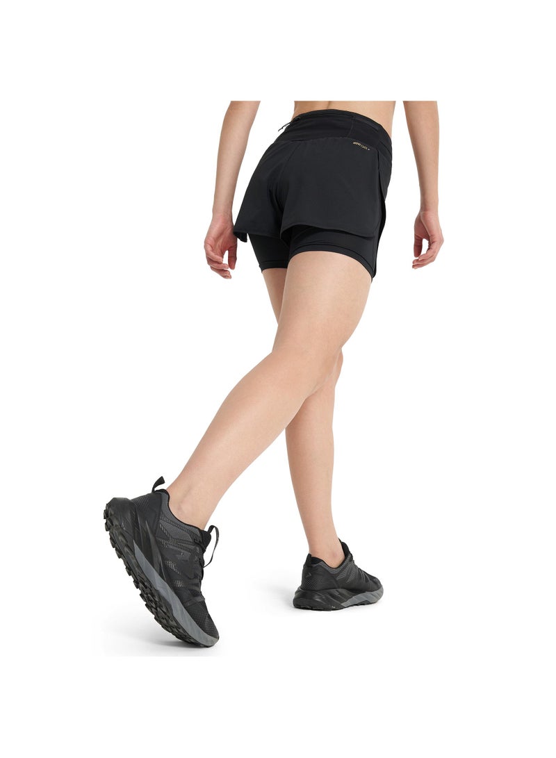 Demix Women’s Running Shorts - Demix Trail Black Lightweight & Breathable 2-in-1 Shorts with Moisture-Wicking Fabric & Multiple Pockets - Image 3