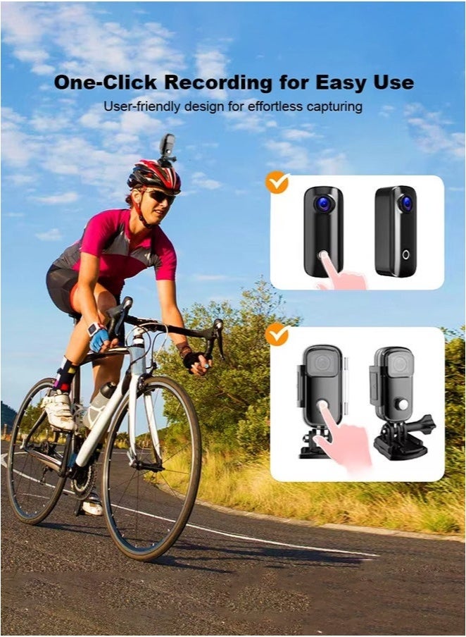 SJCAM (With 64GB SD Card)C100+4K Thumb Sports Action Camera, Supports WiFi 30M, Waterproof with Protective Case, EIS Anti-shake, Suitable for Travel, Sports, Vlog - Image 3