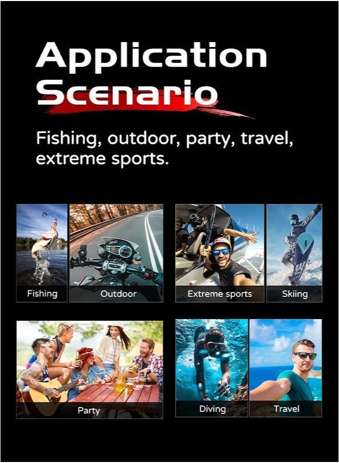 SJCAM (With 64GB SD Card)C100+4K Thumb Sports Action Camera, Supports WiFi 30M, Waterproof with Protective Case, EIS Anti-shake, Suitable for Travel, Sports, Vlog - Image 5