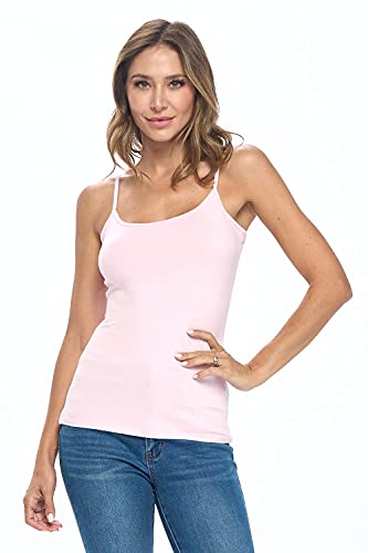 Natural Uniforms Women's Basic Camisole with Adjustable Spaghetti Strap Tank Top (Pink, 3X-Large) - Image 1
