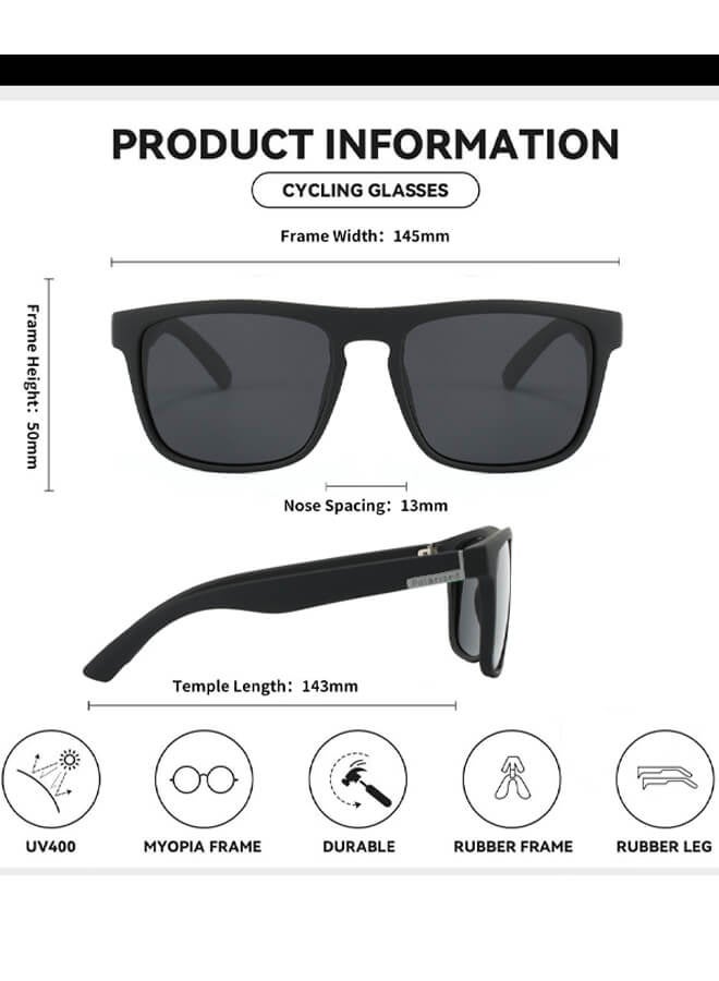 Generic Polarised Sunglasses for Men and Women, 100% UV Protection, Lightweight Retro Vintage Design, Unisex Glasses for Sports, Cycling, Golf, Fishing, CE, UV400, CAT.3 I D731 Black - Image 4