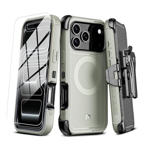 M MYBAT PRO for iPhone 17 Pro Max Case with Belt Clip Holster Maverick Series 17 Pro Max CaseCompatible with Magsafe wScreen ProtectorAntiDropwith 360Rotating KickstandHeavy Duty Protection - Image 1