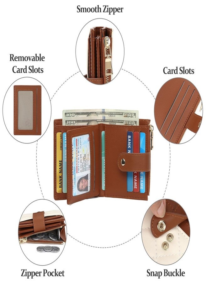 GAEKEAO Small Women Wallet Slim RFID Blocking Leather Bifold Compact Card Holder Wallet for Women with Zipper Change Pocket 3 ID Window - Image 5