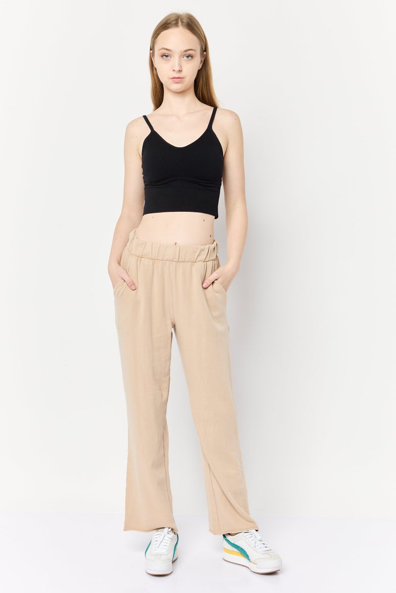 Aerie Women Petite Plain Sweatpants, Light Tan - Image 2