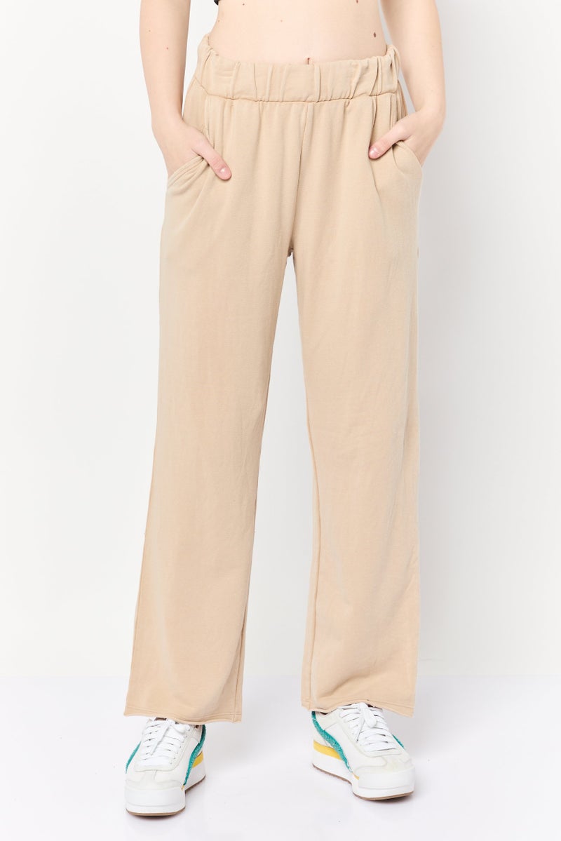 Aerie Women Petite Plain Sweatpants, Light Tan - Image 1
