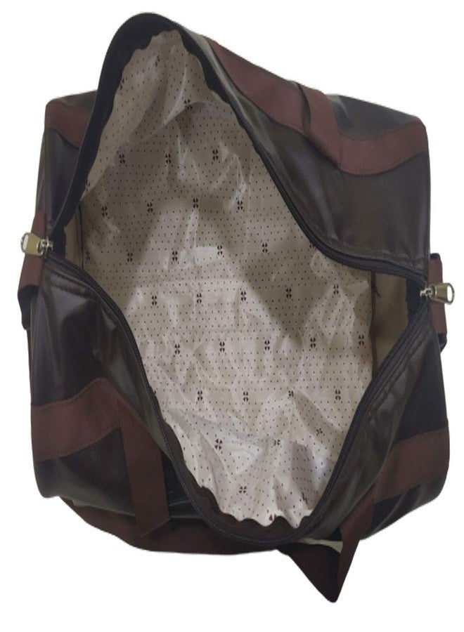 TEMPEST Leatherite Gym Bag Duffel Bag Emboss Logo (Brown) - Image 5