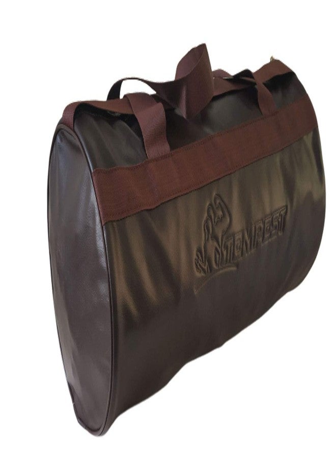 TEMPEST Leatherite Gym Bag Duffel Bag Emboss Logo (Brown) - Image 3