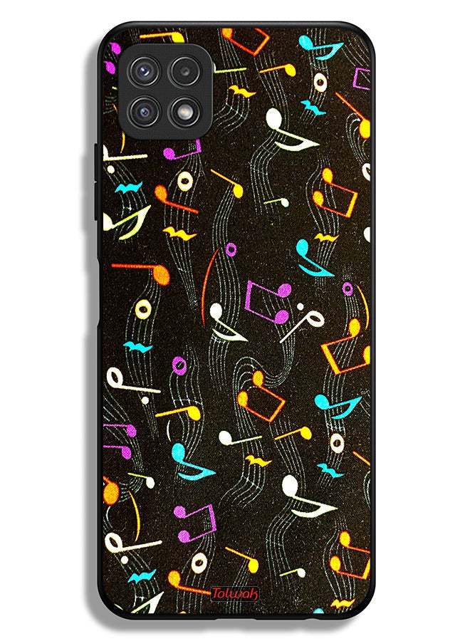 Tolwak Samsung Galaxy A22 5G Protective Case Cover Music Fabric Pattern - Image 1