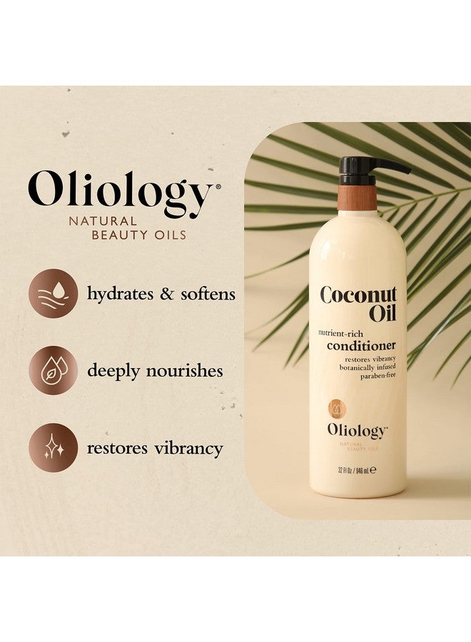 Oliology Nutrient Rich Coconut Oil Conditioner Restores Vibrancy & Softens Hair ; Repairs Damaged Dry Weak Hair ; Intensely Hydrates ; Botanically Infused ; Paraben Free (32 Fl Oz) - Image 4