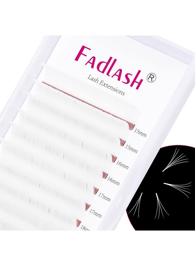 FADLASH Eyelash Extension 0.07 Colored Easy Fan Lashes White D Curl Self Fanning Lashes Colored, Volume Lash Extensions (White 0.07D, 1520Mm) - Image 1