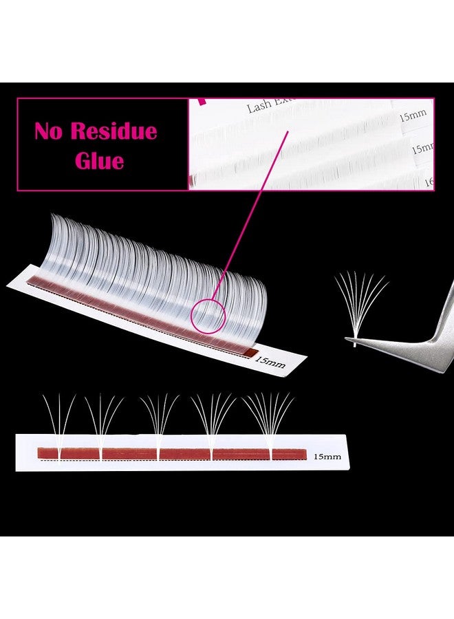 FADLASH Eyelash Extension 0.07 Colored Easy Fan Lashes White D Curl Self Fanning Lashes Colored, Volume Lash Extensions (White 0.07D, 1520Mm) - Image 5