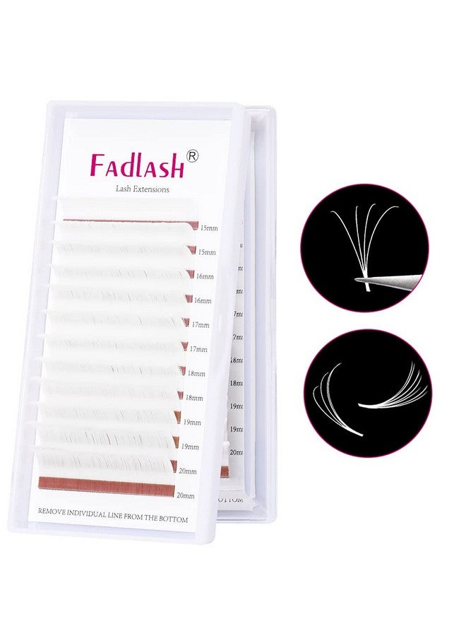 FADLASH Eyelash Extension 0.07 Colored Easy Fan Lashes White D Curl Self Fanning Lashes Colored, Volume Lash Extensions (White 0.07D, 1520Mm) - Image 4