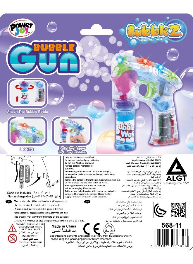 Power Joy, Bubble Gun with 50mL Bubble Solution, Lights Battery Operated Toy Bubble for Party, Outdoor Play Gift for Kids and Adults - Image 3