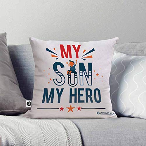 Jhingalala Jhingalala Gift for Son My Son My Hero Printed Cushion Cover with Filler Gift for Son Birthday Special - Image 4