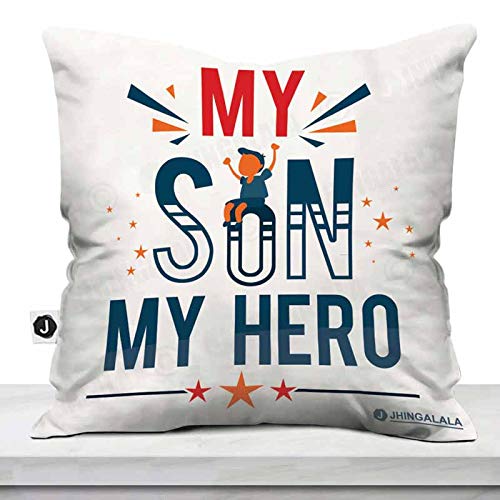 Jhingalala Jhingalala Gift for Son My Son My Hero Printed Cushion Cover with Filler Gift for Son Birthday Special - Image 1