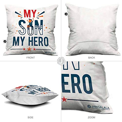 Jhingalala Jhingalala Gift for Son My Son My Hero Printed Cushion Cover with Filler Gift for Son Birthday Special - Image 5