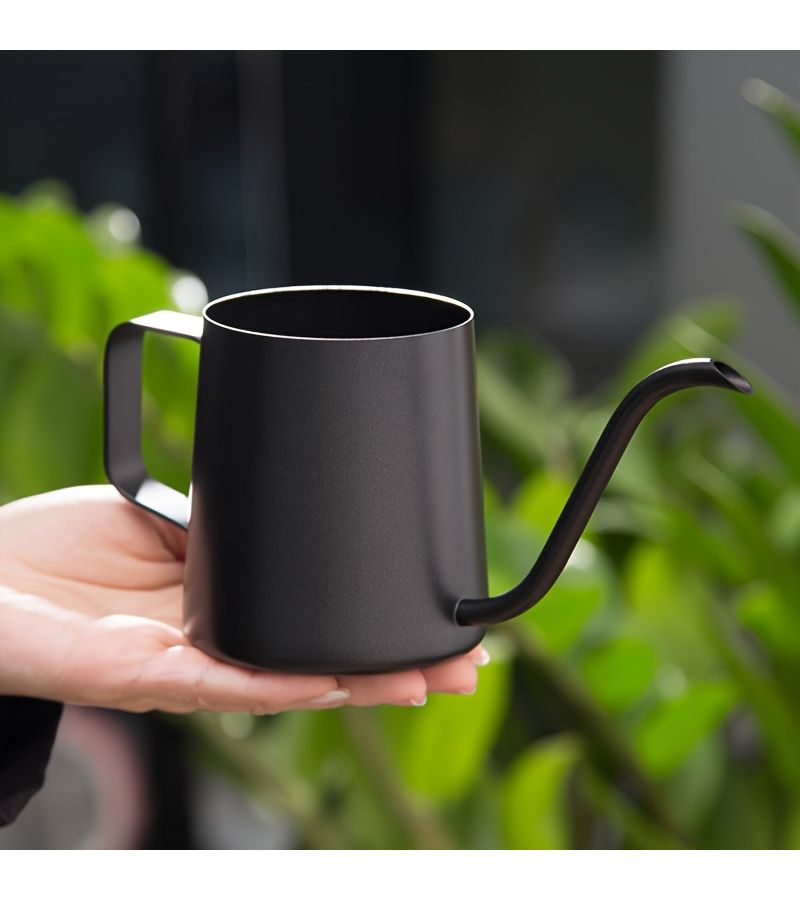 Silvery 350ml Stainless Steel Gooseneck Coffee Pot Fine Spout Pour Over Kettle Kitchenware Household Supplies - Image 2