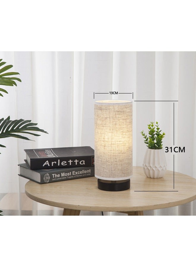 Bolivia's Bedside Table Lamp - Modern Simple Bedroom Lamps with Fabric Shade Reading Nightstand Lamps for Living Room Kids Room College Dorm Office - Image 3