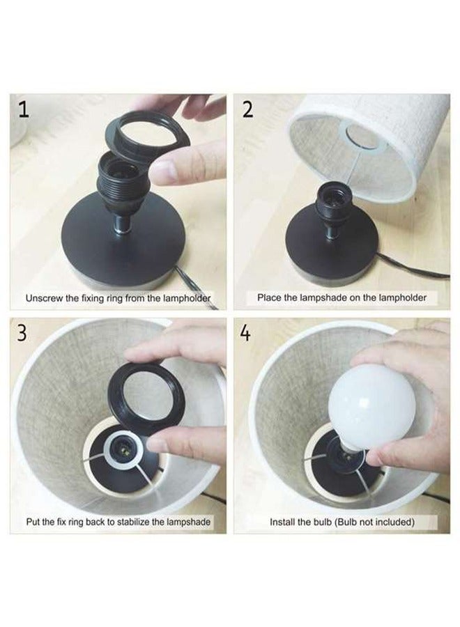 Bolivia's Bedside Table Lamp - Modern Simple Bedroom Lamps with Fabric Shade Reading Nightstand Lamps for Living Room Kids Room College Dorm Office - Image 4