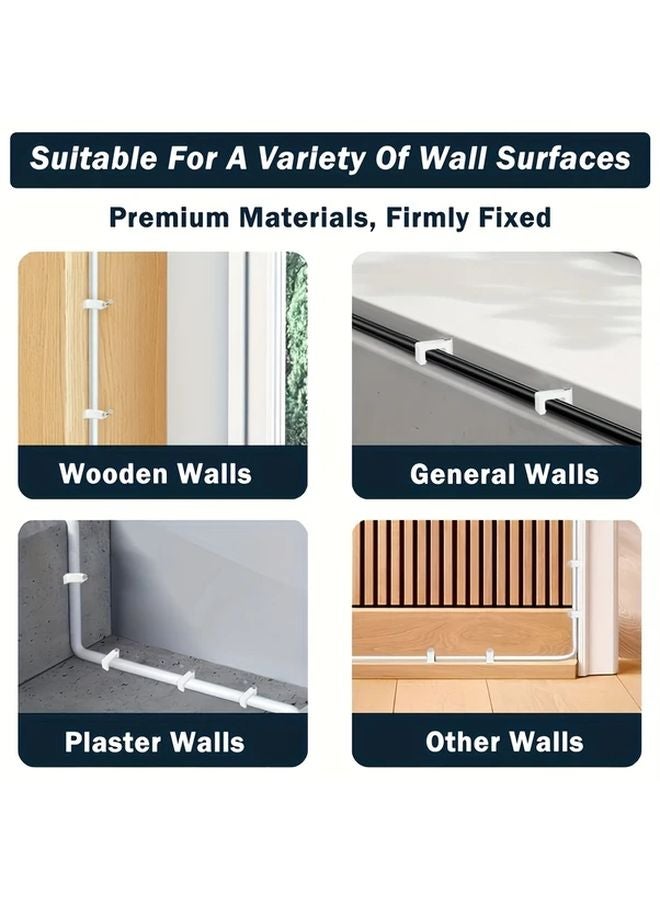 100pcs White Nylon Cable Clamps Square Steel Wire Organizers For Telephone Network Pipe - Image 5