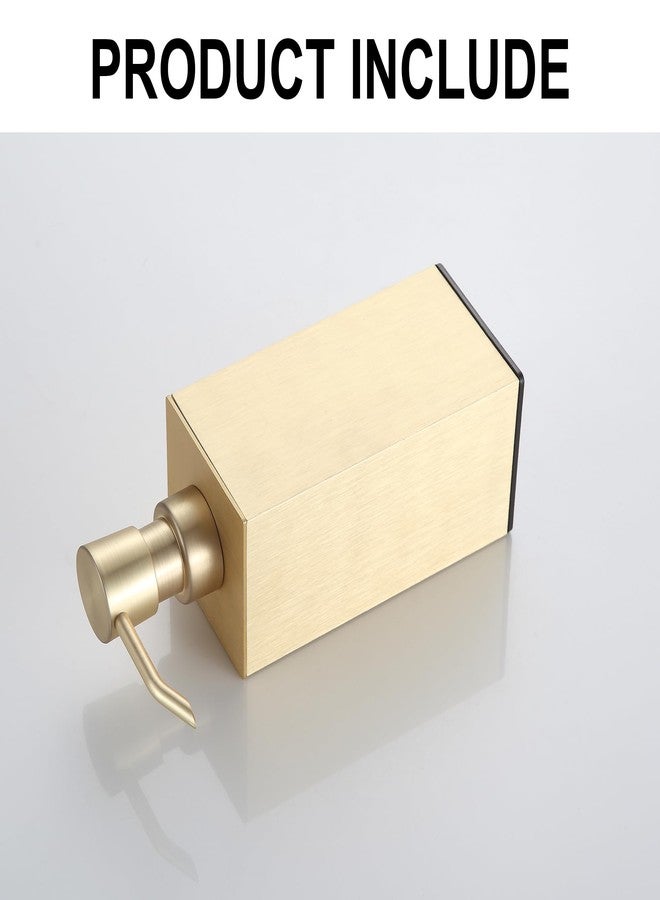 BGL Soap Dispenser Brushed Brass, Refillable Square Soap Dispenser with Premium Aluminium, Rustproof Countertop Soap Dispenser for Bathroom, Kitchen, Home, Hotel - 240 ML - Image 4