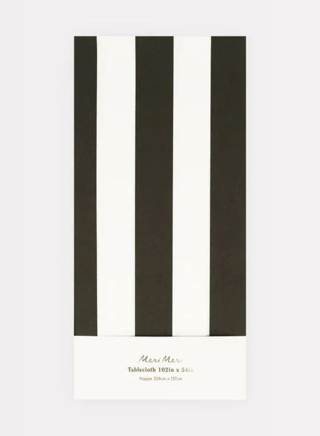 Meri Meri Black Striped Tablecloth