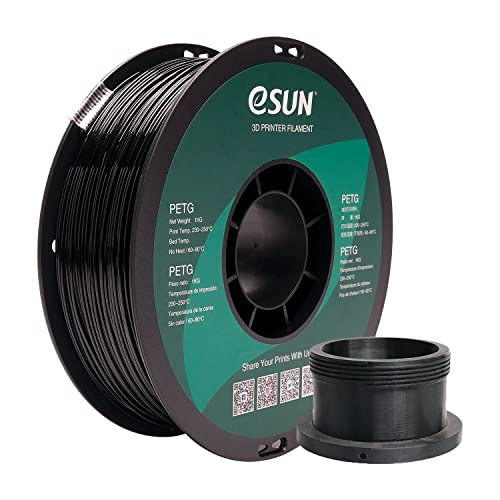 eSUN 3D 1.75mm PETG Black Filament 1kg (2.2lb), PETG 3D Printer Filament, Dimensional Accuracy +/- 0.03 mm, 1.75mm Solid Opaque Black - Image 1