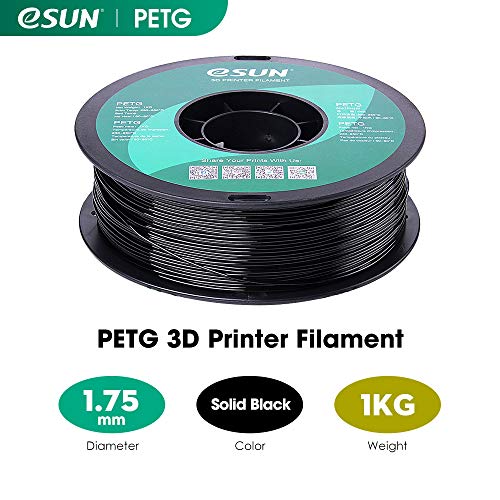 eSUN 3D 1.75mm PETG Black Filament 1kg (2.2lb), PETG 3D Printer Filament, Dimensional Accuracy +/- 0.03 mm, 1.75mm Solid Opaque Black - Image 2