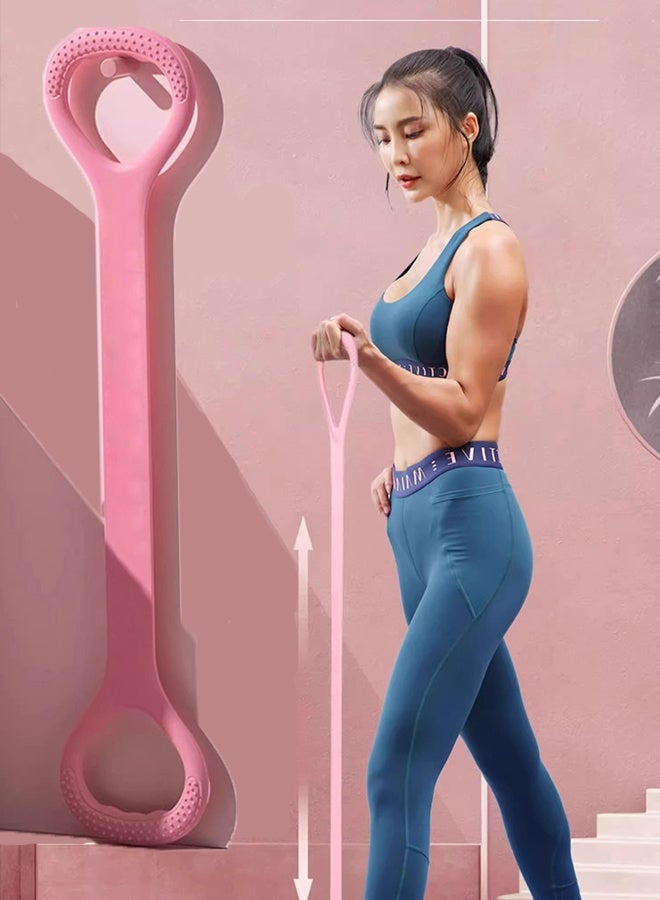 KANGLI 1 Pcs Figure 8 Resistance Band, Arm Back Shoulder Exercise Elastic Rope Stretch Fitness Band, Foot, Leg, Hand Stretcher, Arm Exerciser for Yoga Pilates Stretching Physical Therapy, Home Gym Workout - Image 1