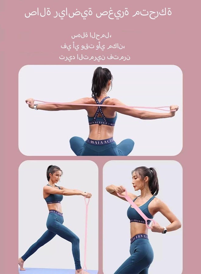 KANGLI 1 Pcs Figure 8 Resistance Band, Arm Back Shoulder Exercise Elastic Rope Stretch Fitness Band, Foot, Leg, Hand Stretcher, Arm Exerciser for Yoga Pilates Stretching Physical Therapy, Home Gym Workout - Image 3