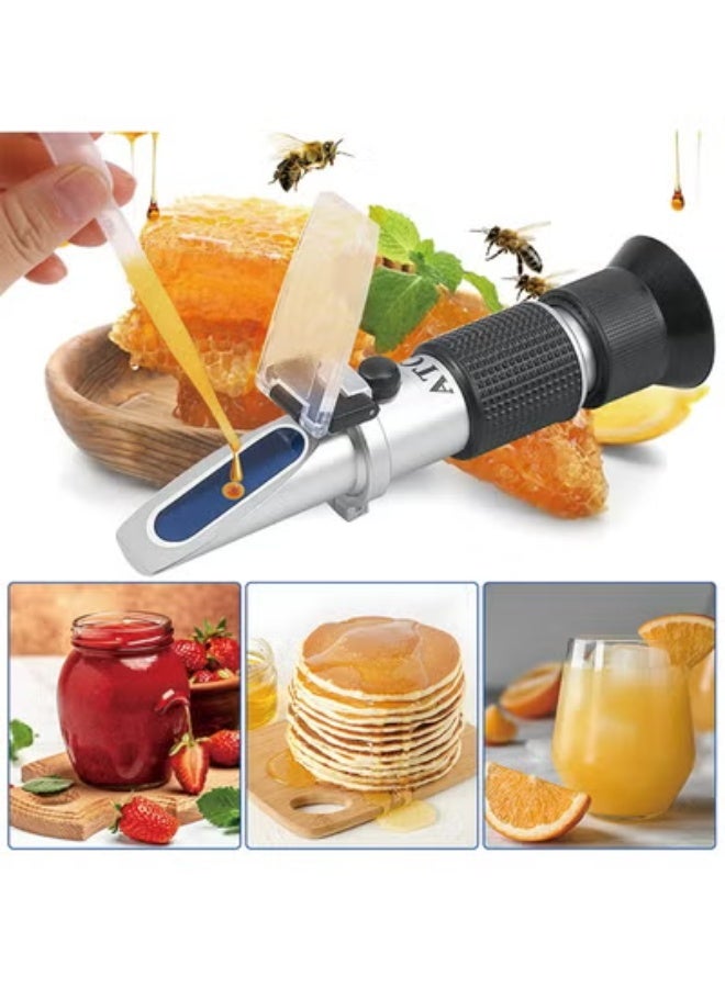 مقياس انكسار العسل لرطوبة العسل، بريكس وبوم، استخدامات 3 في 1، جهاز اختبار رطوبة العسل بمقياس بريكس 58-90%، مع ATC، مثالي للعسل وشراب القيقب ودبس السكر، ومستلزمات تربية النحل - Image 5