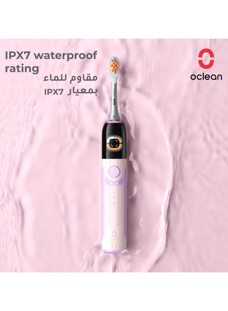 Oclean X Kids Pro Smart Sonic Electric Toothbrush — Pink — Interactive Coaching – Gentle Gum Care – Long Battery - Image 5