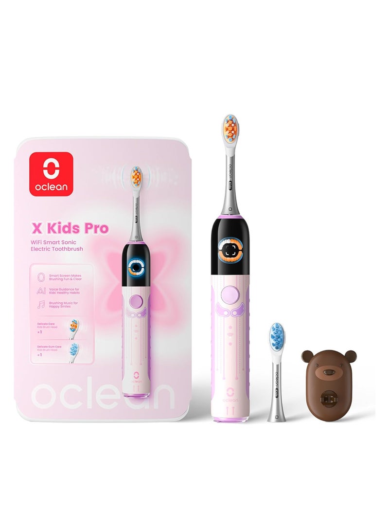 Oclean X Kids Pro Smart Sonic Electric Toothbrush — Pink — Interactive Coaching – Gentle Gum Care – Long Battery - Image 1