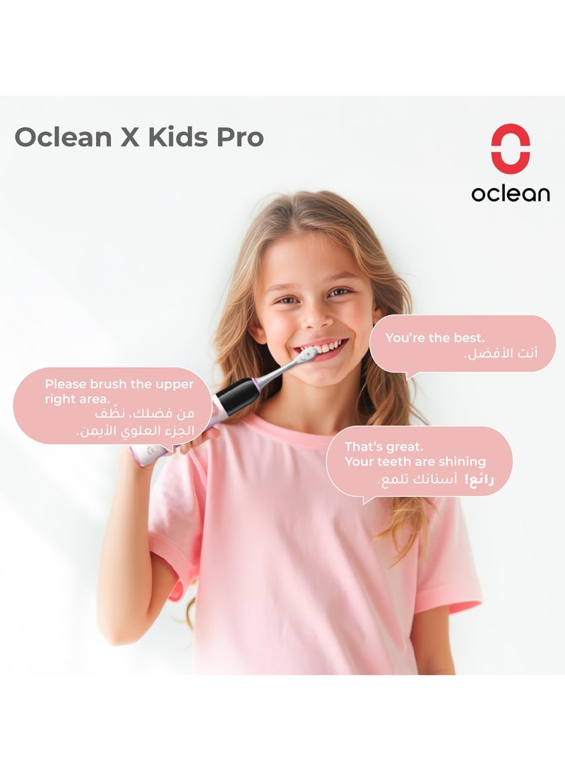 Oclean X Kids Pro Smart Sonic Electric Toothbrush — Pink — Interactive Coaching – Gentle Gum Care – Long Battery - Image 2