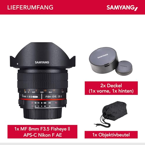 Samyang MF 8MM F3.5 HD Lens for Nikon AE, Black - Image 5