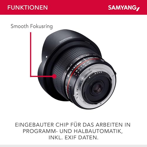 Samyang MF 8MM F3.5 HD Lens for Nikon AE, Black - Image 3