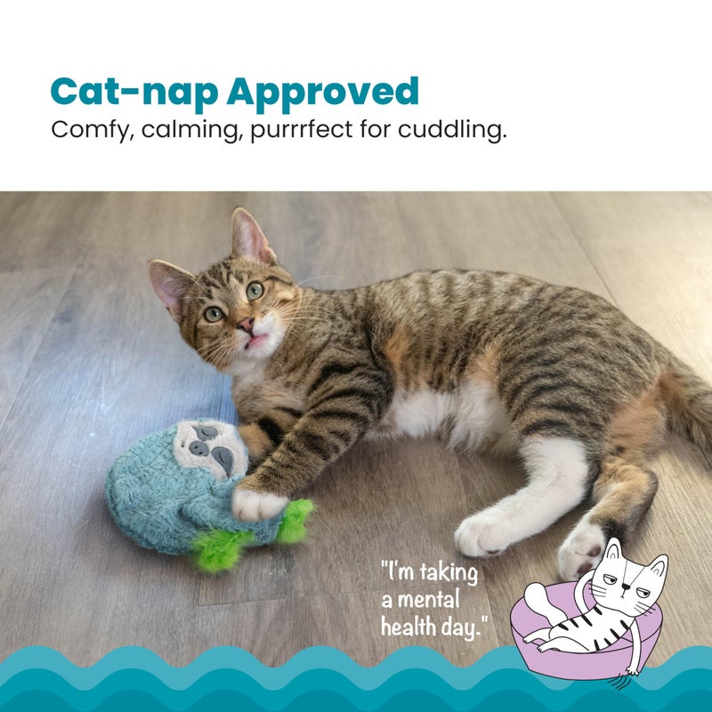 Catstages Purr Pillow Snoozin' Sloth Soothing Plush Cat Toy - Image 2