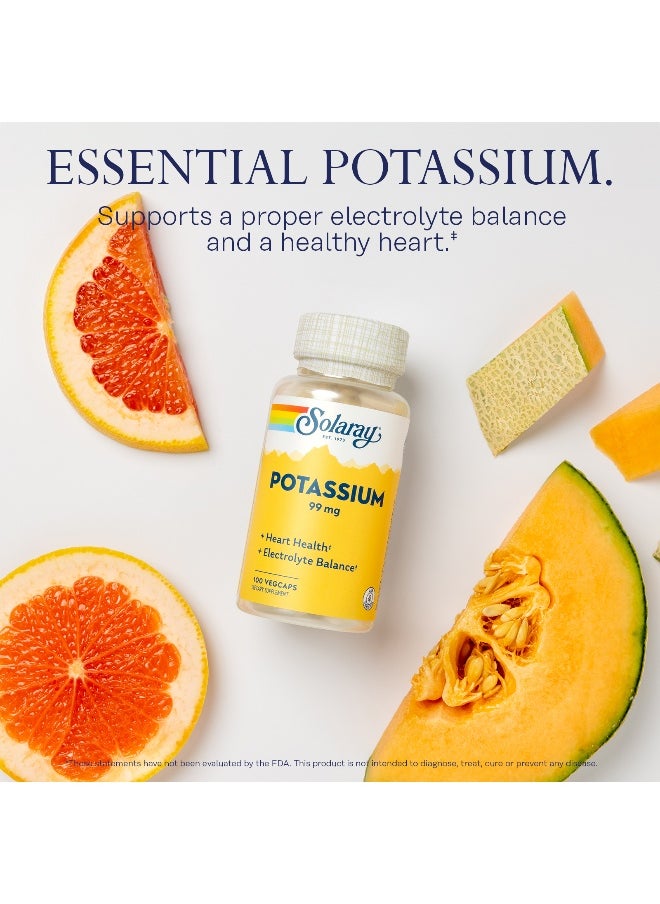 Solaray Potassium 99Mg Electrolyte And Heart Health Support 100 Veg Capsules  - Image 3