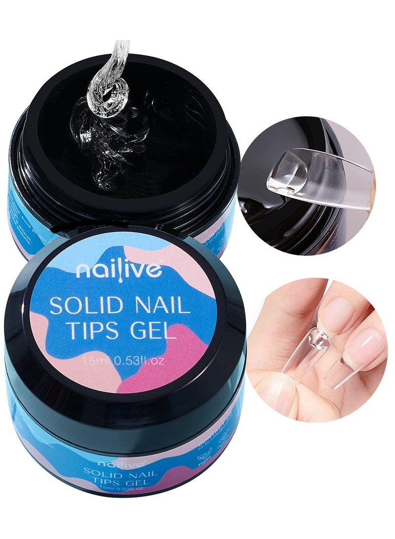 Nailive Solid Gel Glue for Nail Tips, 3 in 1 Glue Gel Curing Needed, 15 Ml - Image 1