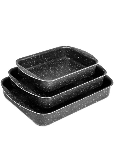 Set Of Rectangular Granite Oven Trays 3 Pieces