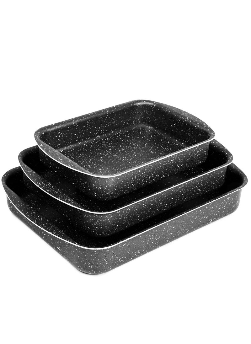 Baroly Set Of Rectangular Granite Oven Trays 3 Pieces  - Image 1