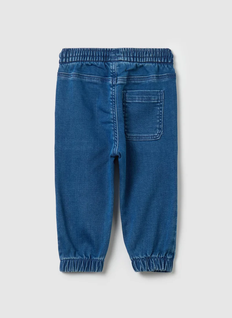 او في اس Denim joggers with drawstring