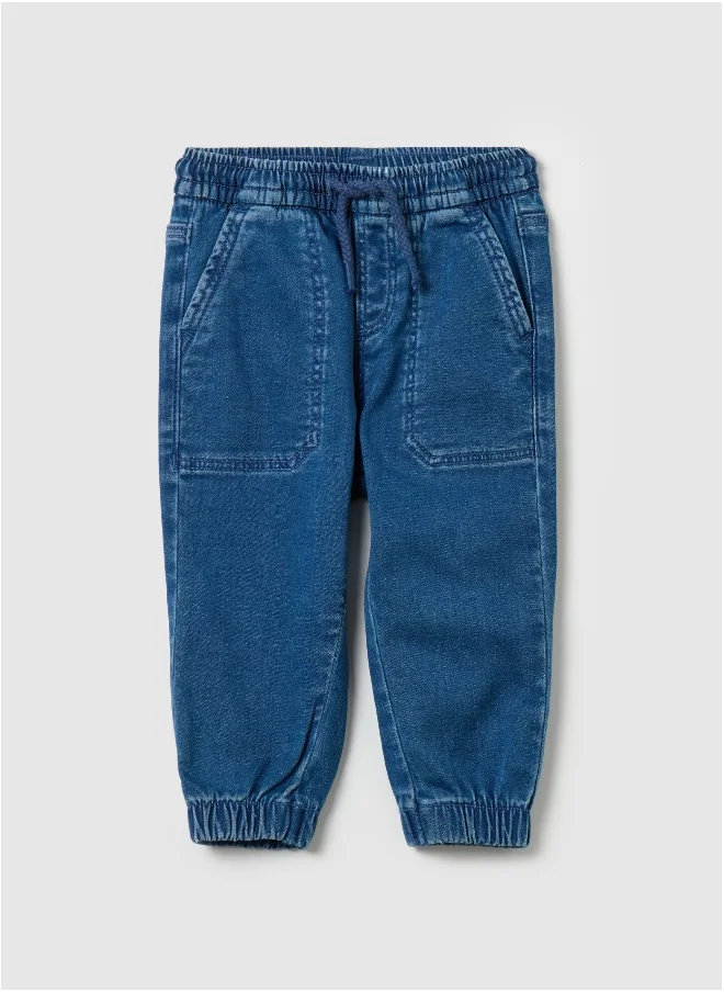 او في اس Denim joggers with drawstring