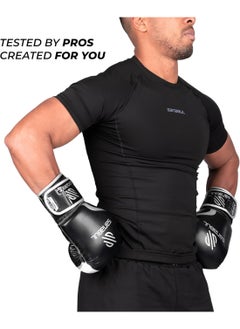 Sanabul  Essential Gel Boxing Gloves | Pro-Tested Kickboxing Gloves for Men and Women | Ideal for Boxing, MMA, Muay Thai, and Heavy Bag Training Black/Metallic Silver  - Image 2