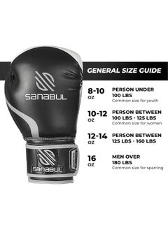 Sanabul  Essential Gel Boxing Gloves | Pro-Tested Kickboxing Gloves for Men and Women | Ideal for Boxing, MMA, Muay Thai, and Heavy Bag Training Black/Metallic Silver  - Image 4
