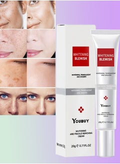 Whitening Blemish Cream Whitening and Freckle Removing Cream Dark Spot Remover for Face Fade Fine Lines and Melasma Freckle Remover Hyperpigmentation Care Dark Circle Removing Essence 20g